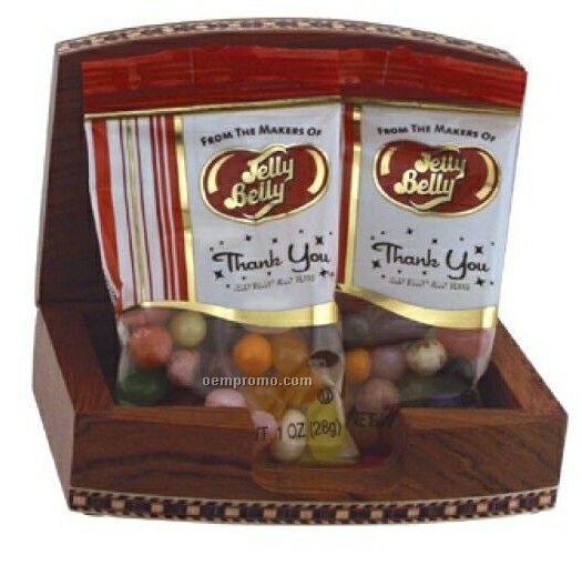 Wooden Case W/ 1 Oz Jellybelly Jelly Beans