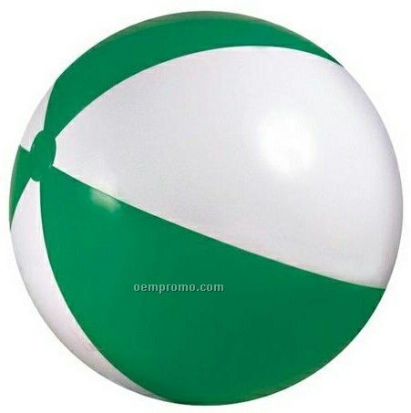 36" Inflatable Green & White Beach Ball