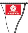 60' Plasticloth Authorized Dealer Pennants - Five Star Red