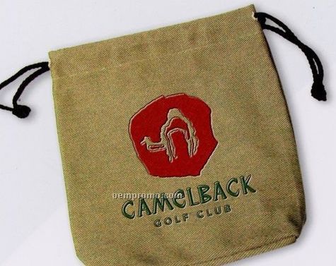 Canvas Valuables Pouch W/ Embroidered Logo