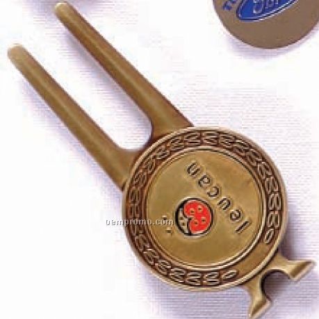 Divot Tool And Clip Golf Ball Marker (3 1/16"X1 1/2")