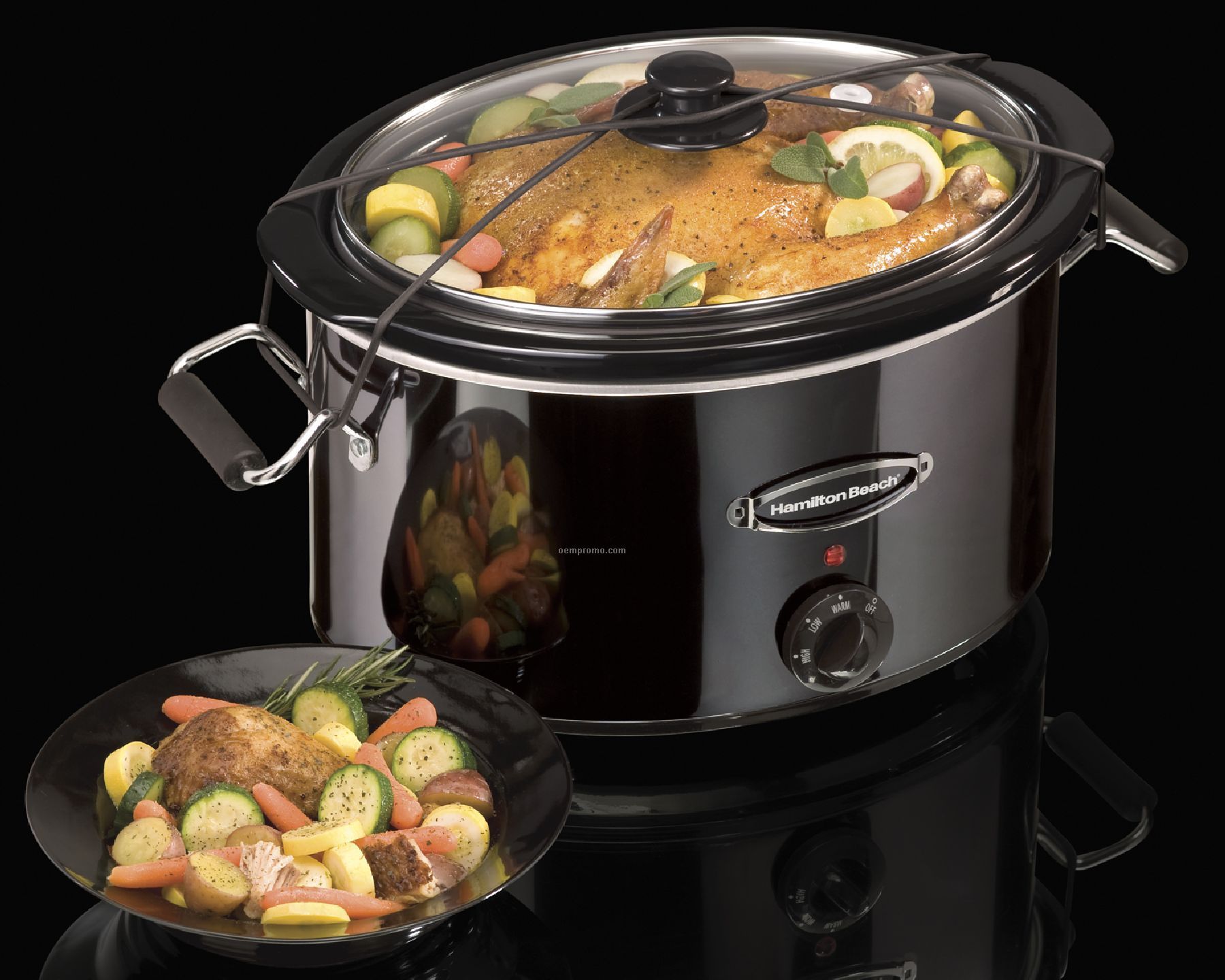 Hamilton Beach - Slow Cookers - 7 Qt Oval Black Ice Slow Ckr