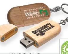 Legno Wood USB Flash Drive W/ Keychain (128 Mb)