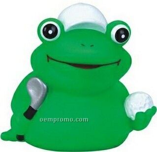 Rubber "Tee-time" Golfer Frog