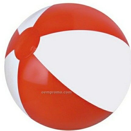 36" Red & White Inflatable Beach Ball