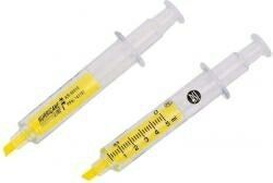 Bright Yellow Angled Tip Syringe Shaped Highlighter