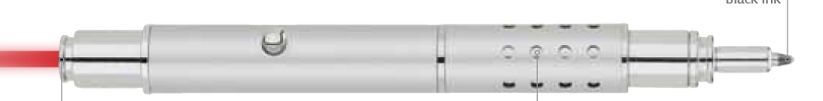 Matte Silver Finished Ballpoint Pen And Laser Pointer W/ Swirl Pocket Clip
