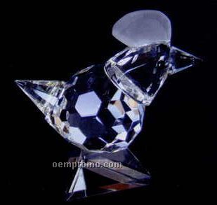 Optic Crystal Hen Figurine W/ Frosted Comb