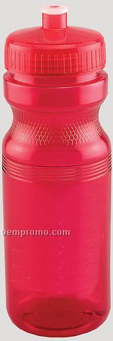24 Oz. Red Bpa Free Translucent Plastic Sports Bottle