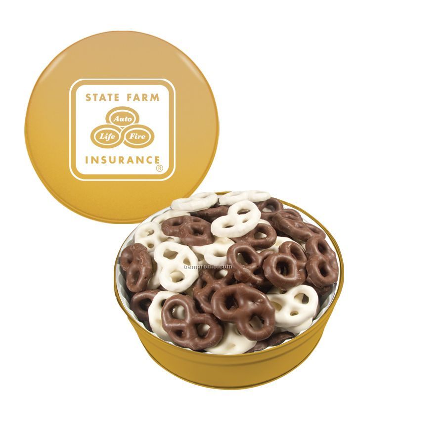 Gold The Royal Tin With Chocolate Covered Pretzels