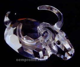 Optic Crystal Buffalo Figurine