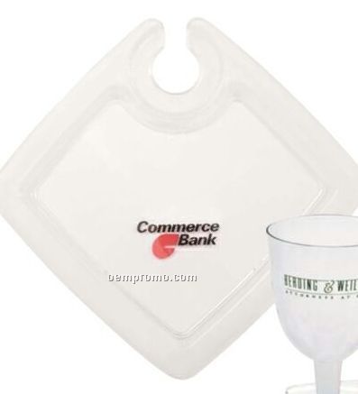 9" Clear After Hours Tray W/ Stemware Cutout