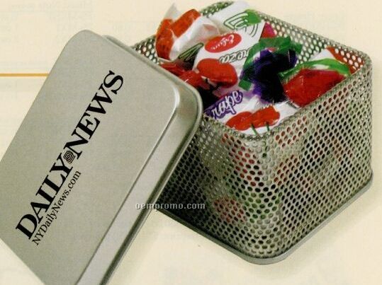 Chocolate Covered Sunflower Seeds (Gemmies) In A Mesh Desk Tin