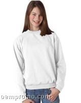 Jerzees White Youth Sweatshirt - Embroidered