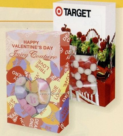M & M's Candy In Custom Sweetheart Box W/ Heart Window