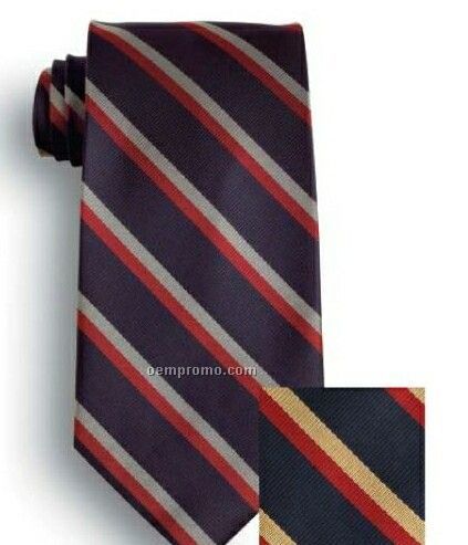 Wolfmark Fairfield Signature Stripes Tie - Navy/ Maroon/ Gold