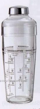 3 Piece Acrylic Cocktail Shaker With Measurement Markings (20 Oz.)