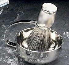 Badger Silver Plated Brush W/ Soap Dish