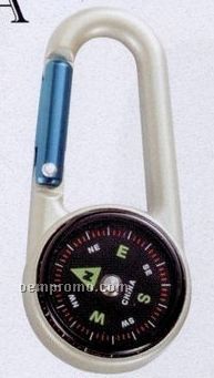 Carabiner Compass With Blue Clip
