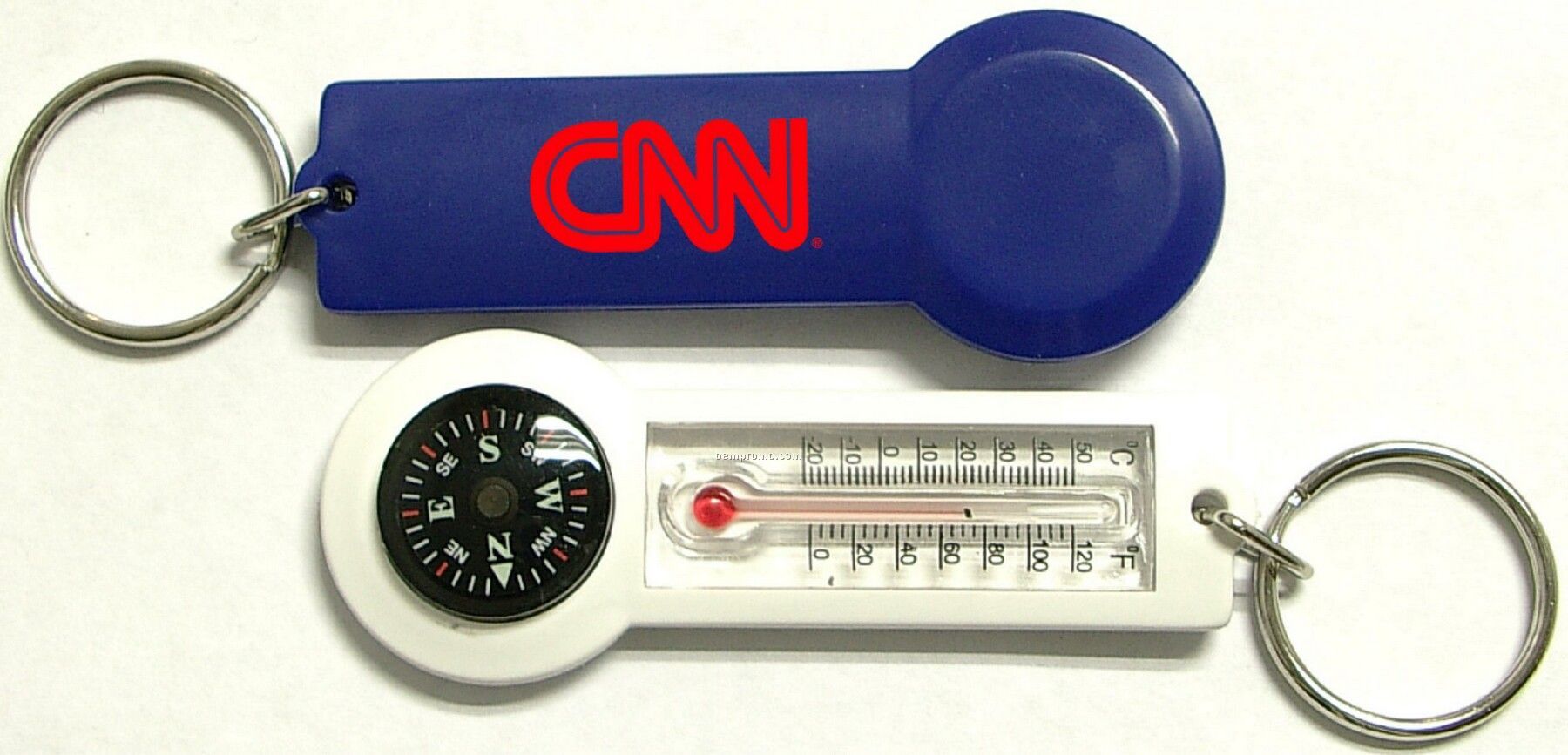 Compass Thermometer Key Chain