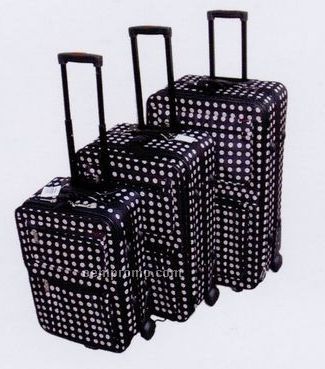 Fashion Luggage 3 Piece Set - Collection B (Black/ White Polka Dots)