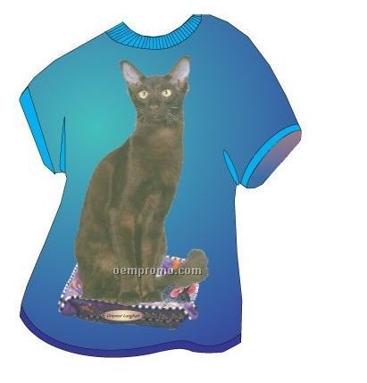 Oriental Longhair Cat T Shirt Acrylic Coaster W/ Felt Back