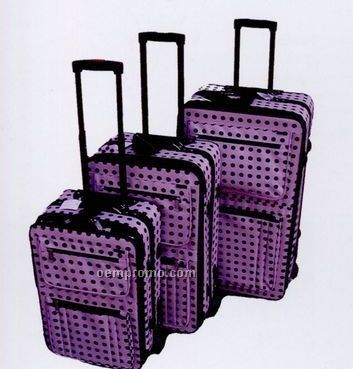 Fashion Luggage 3 Piece Set - Collection B (Purple/ Black Polka Dots)