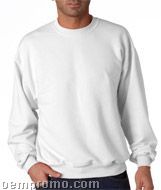 Jerzees Adult White Crew Sweatshirt - Embroidered