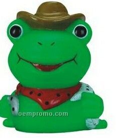 Mini Rubber Cowboy Frog Toy