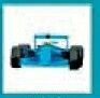 Stock Temporary Tattoo - Blue Race Car (2"X2")