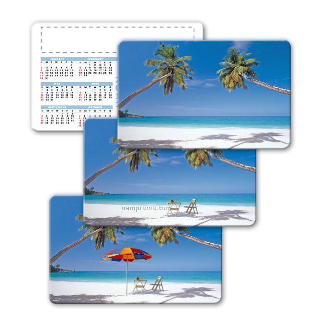 Calendar Card Wallet Size/Lenticular Beach Flip Effect (Blank)