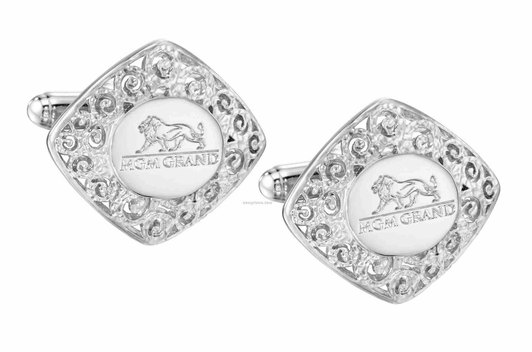 Ovations - Grandeur Silver Plated Cuff Links - Oval Area For Laser Engrave