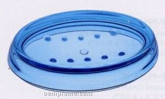 Aqua Blue Oval Acrylic Soap Dish