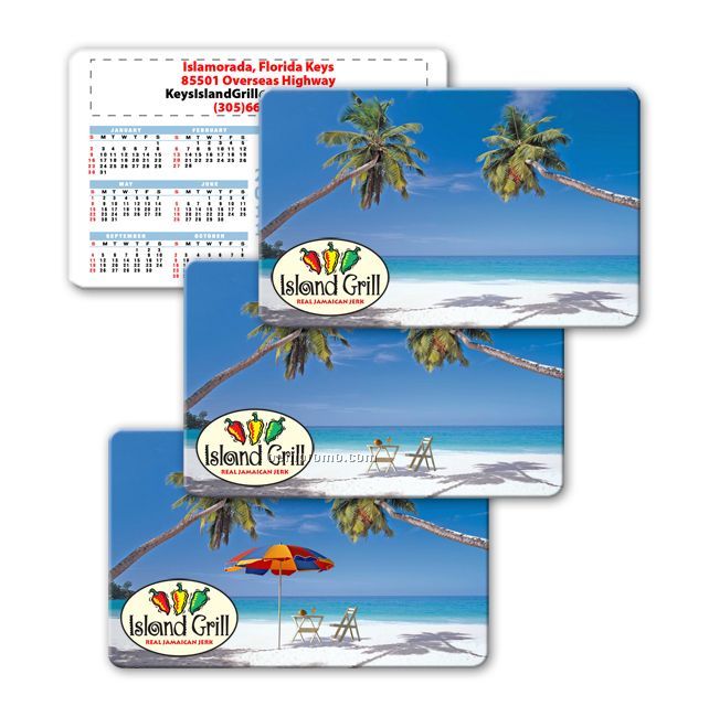 Calendar Card, Wallet Size, Lenticular Beach Flip Effect (Custom)