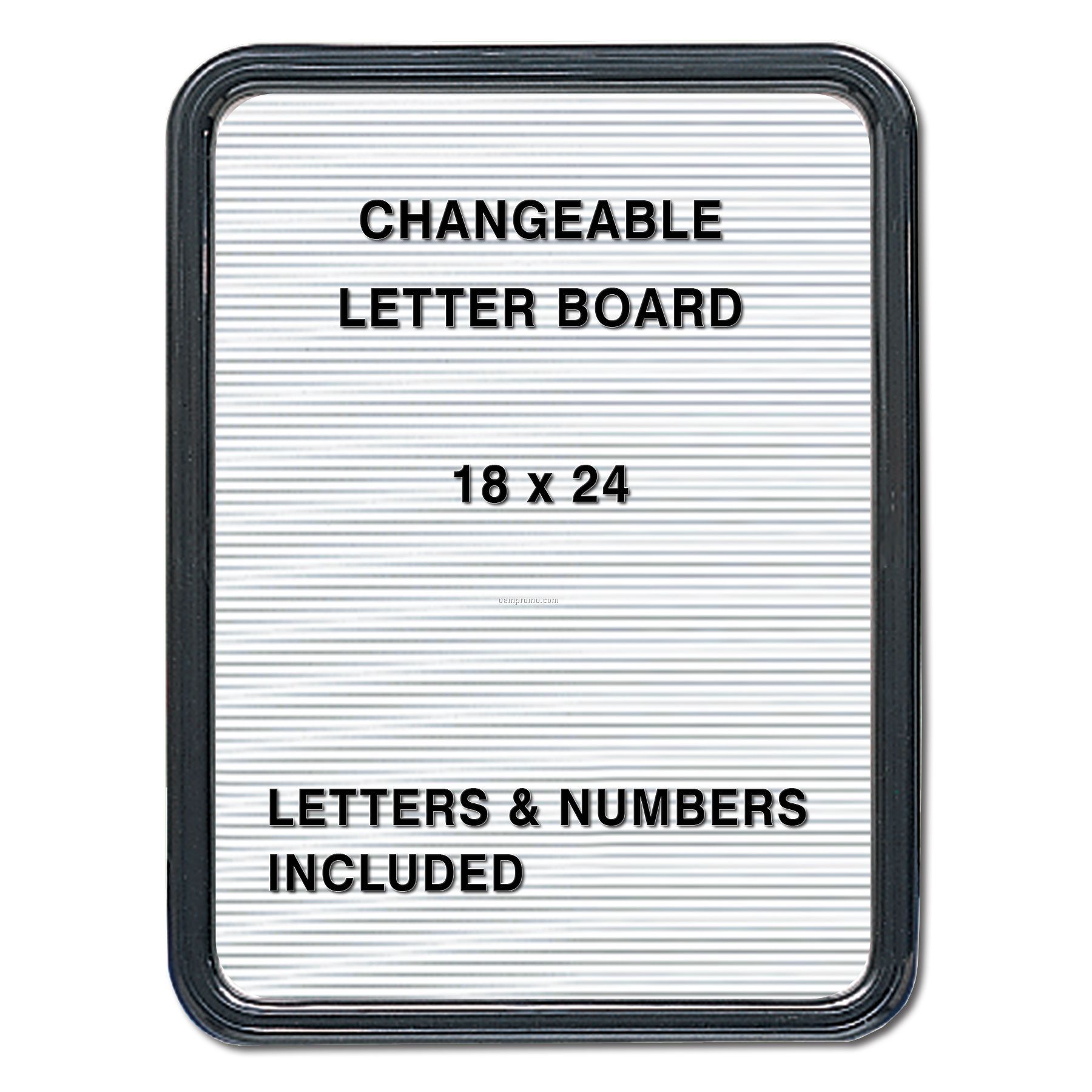 Changeable Letter Board 18"W X 24"H Black Frame With White Letter Panel.