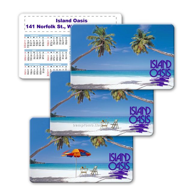 Calendar Card Wallet Size Lenticular Beach Flip Effect (Imprinted)