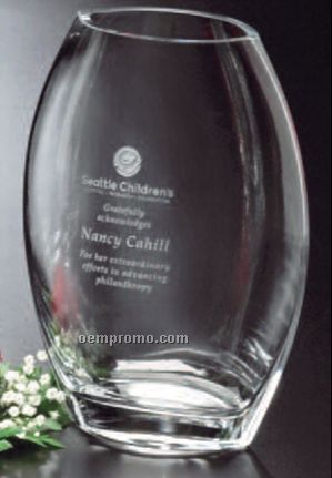 Clear Crystal Oval Vase Award (8 1/2