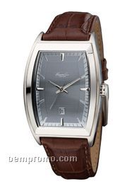 New York Men`s Stainless Steel Leather Strap Watch