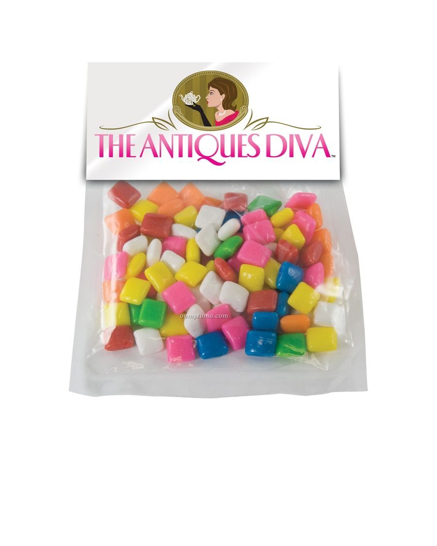 Large Plastic Candy Bag With Header Card & Gum