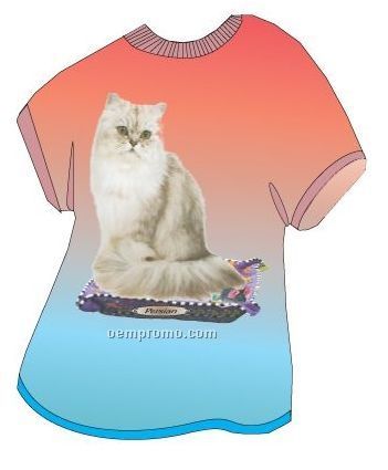 Persian Cat T Shirt Acrylic Coaster W/ Felt Back