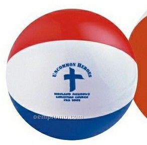 16" Inflatable Alternating Blue, Red, & White Beach Ball