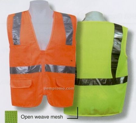 Ansi Class II Fabric Front Mesh Back Vest