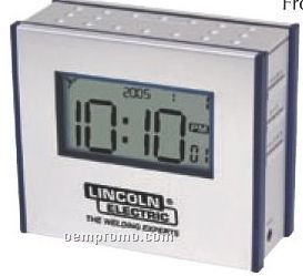 Dual Panel FM Clock Radio With Large Lcd Screen