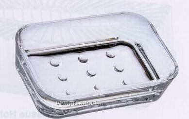 Aspen Rectangle Acrylic Soap Dish W/ 9 Dot Bottom
