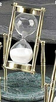 Brass & Green Marble 30 Minutes Sand Timer
