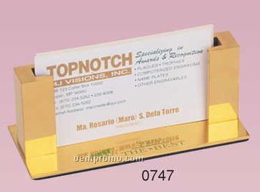 Gold Plated Desk Business Card Holder (Screened)