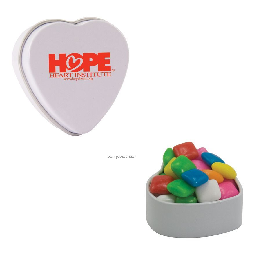 Heart Tin Filled With Gum