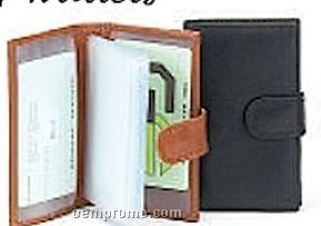 Leather Business Card / Credit Card Case With 20 Sleeves