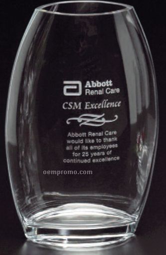 Clear Crystal Oval Vase Award (10 1/2")