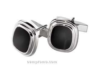 Ovations - Triumph Collection Sterling Silver Cuff Links With Onyx Insert